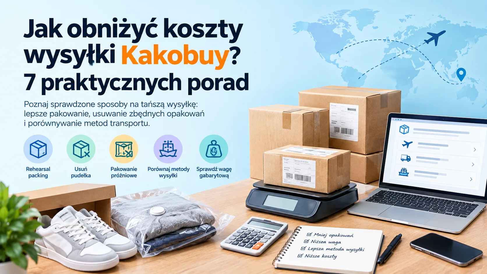 Porady dotyczące obniżania kosztów wysyłki Kakobuy dzięki lepszemu pakowaniu i porównywaniu metod transportu